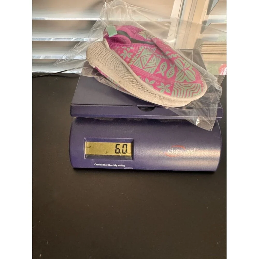 Speedo Kids Girls Water Shoes Pink Green Tropical Slip On Beach Pool Size 9/0